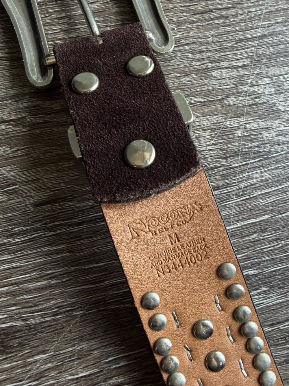 Nocona Western Leather Turquoise Studded Belt